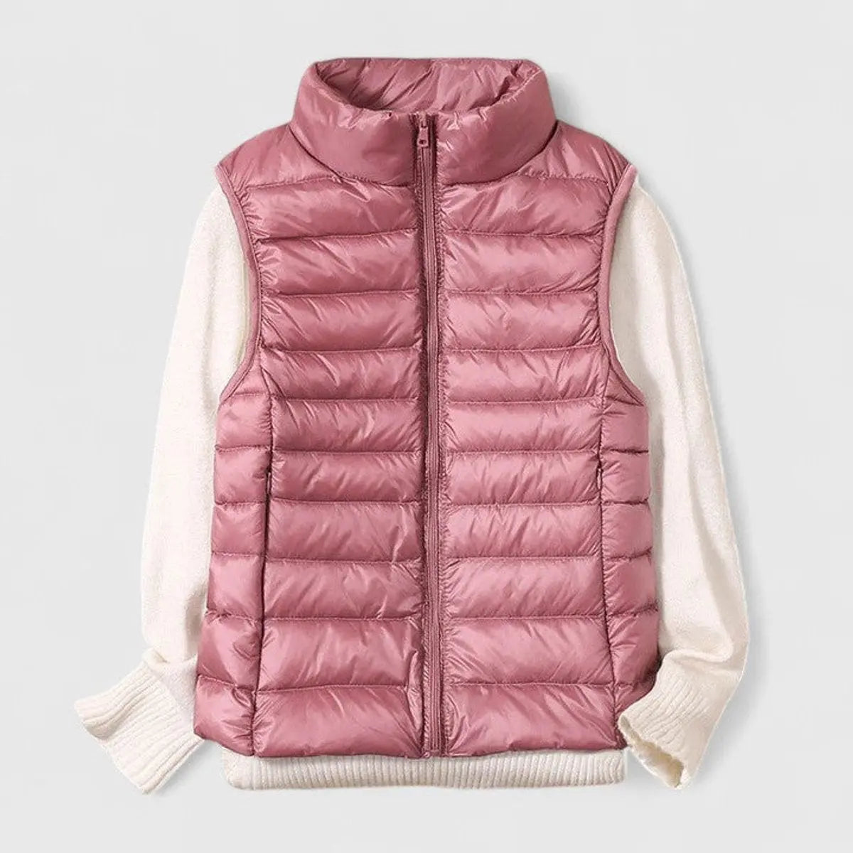 Women's Lightweight Quilted Puffer Vest Sleeveless Gilet - Pink