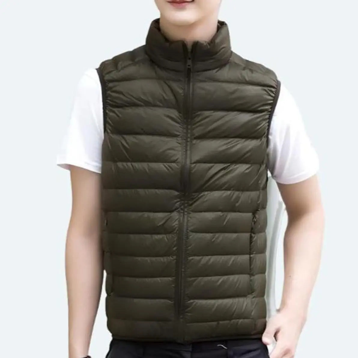 Women's Lightweight Quilted Sleeveless Puffer Vest Zip-Up - Green