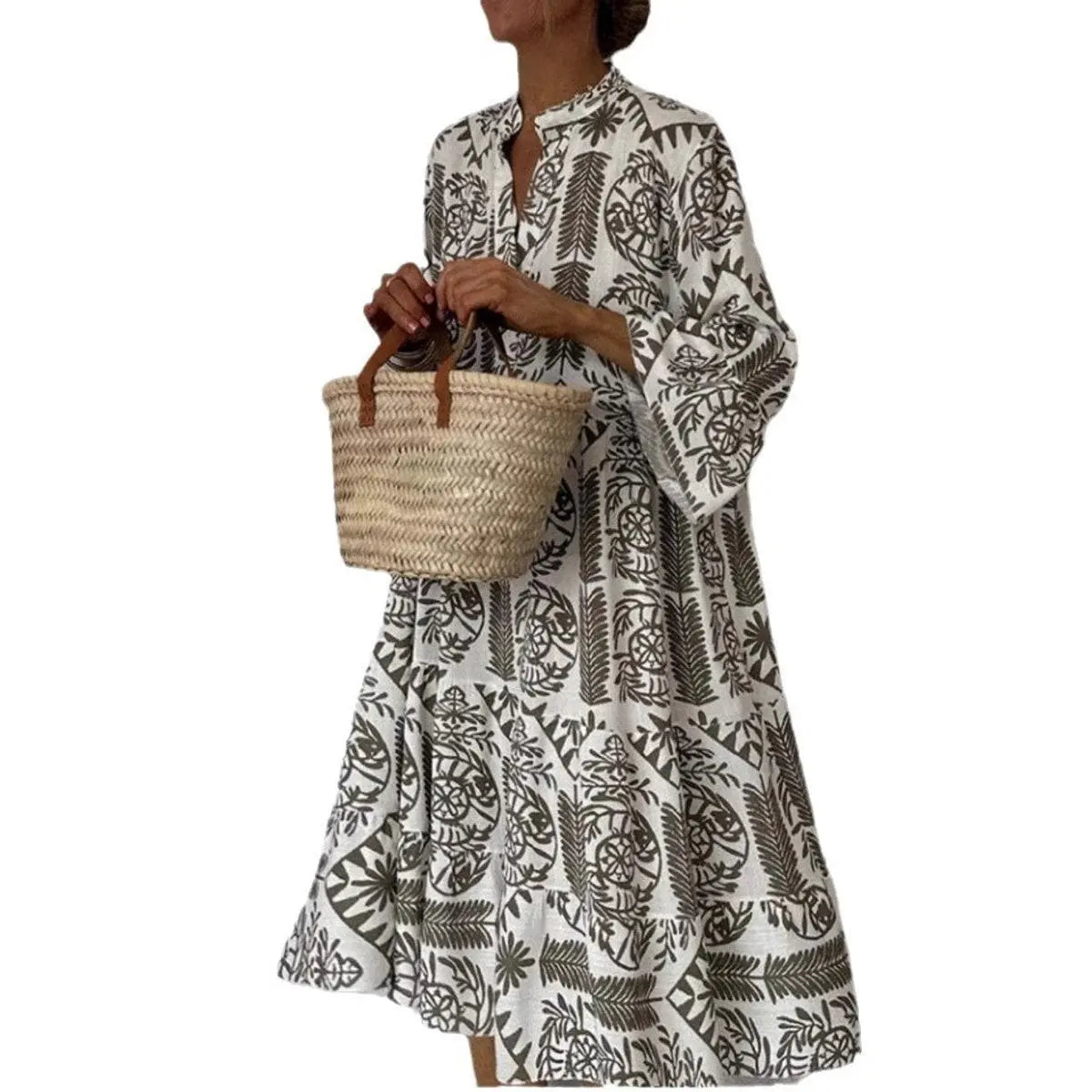 Women's Loose Fit Floral Print Tunic Dress