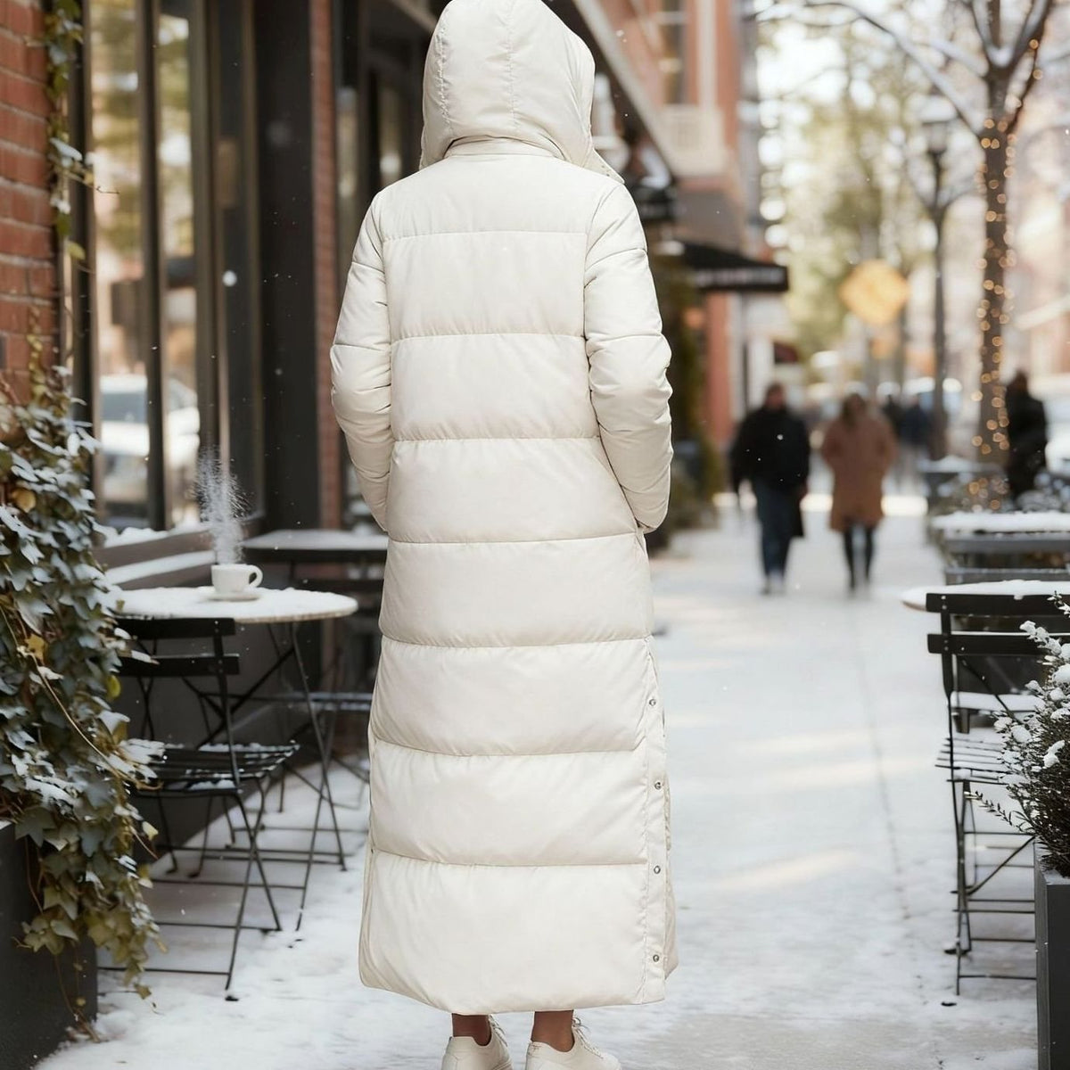 Women's Maxi Hooded Quilted Puffer Coat Synthetic Insulated