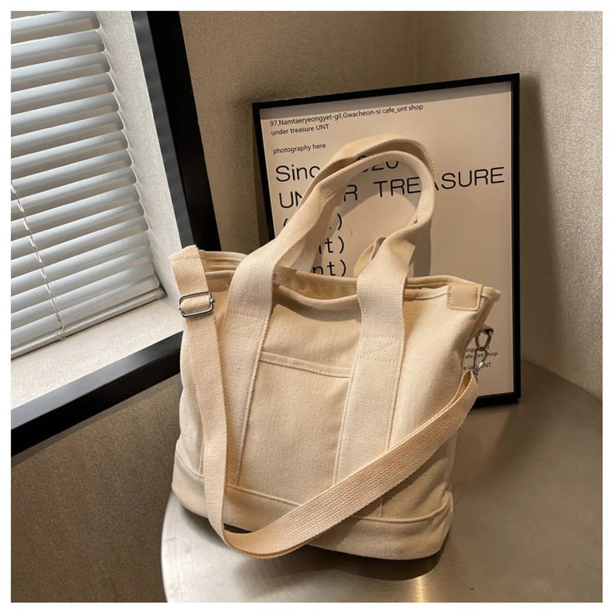 Women's Multifunction Adjustable Strap Canvas Tote Bag