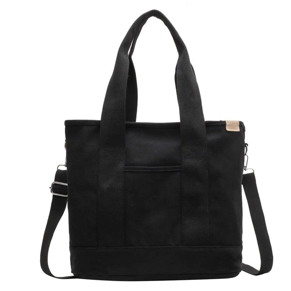 Women's Multifunction Adjustable Strap Canvas Tote Bag - Black