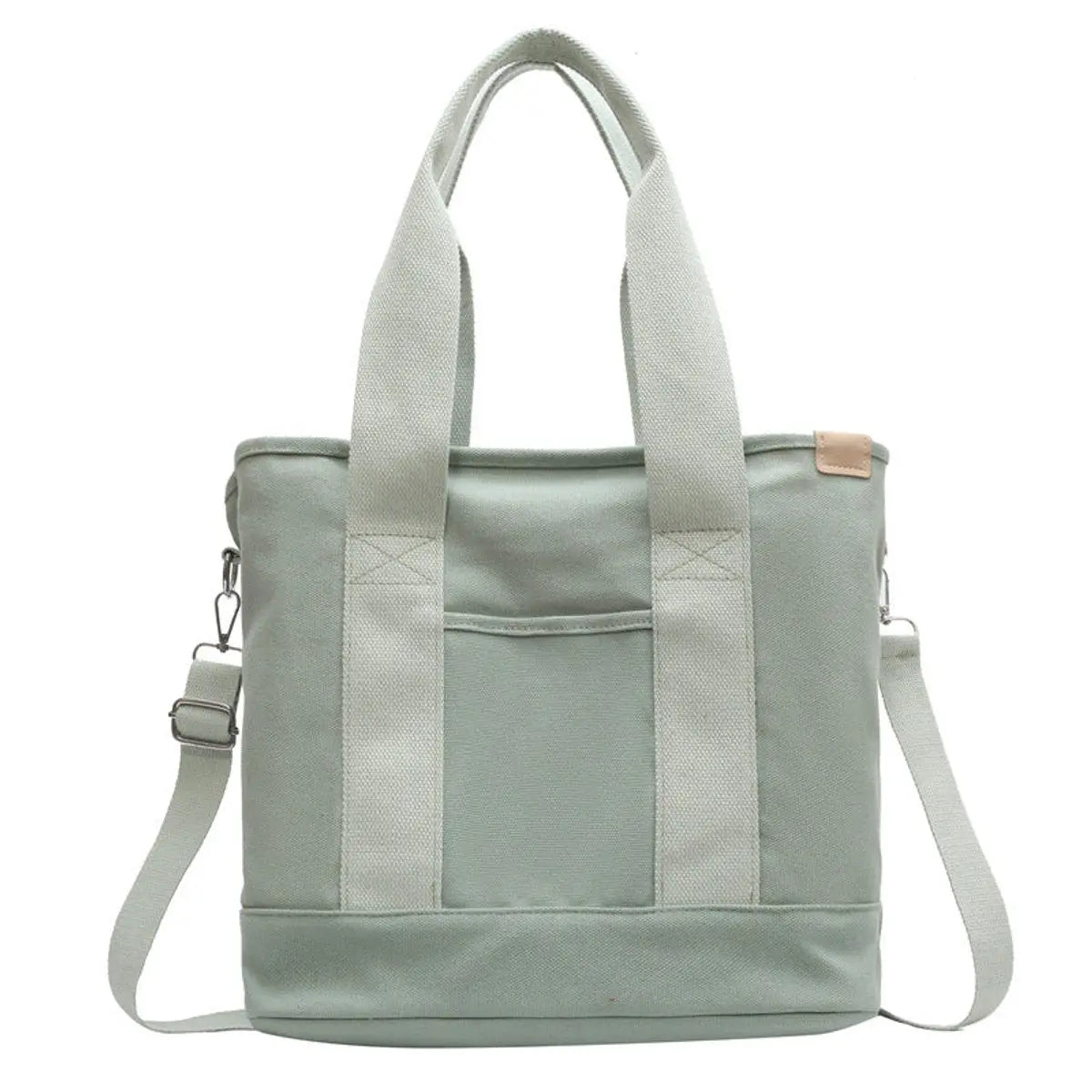 Women's Multifunction Adjustable Strap Canvas Tote Bag - Green