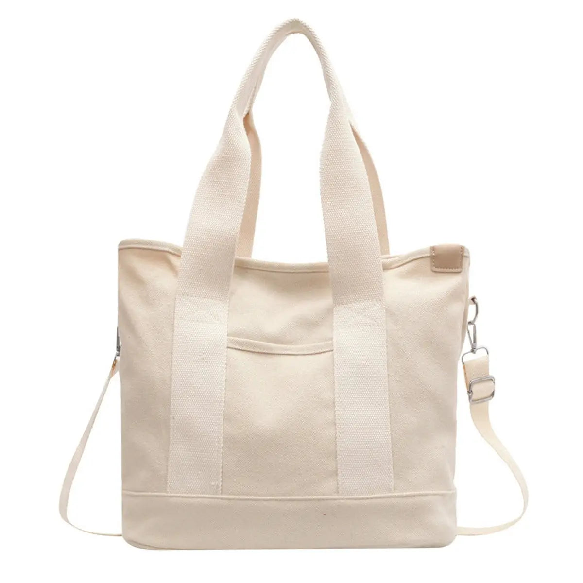 Women's Multifunction Adjustable Strap Canvas Tote Bag - White