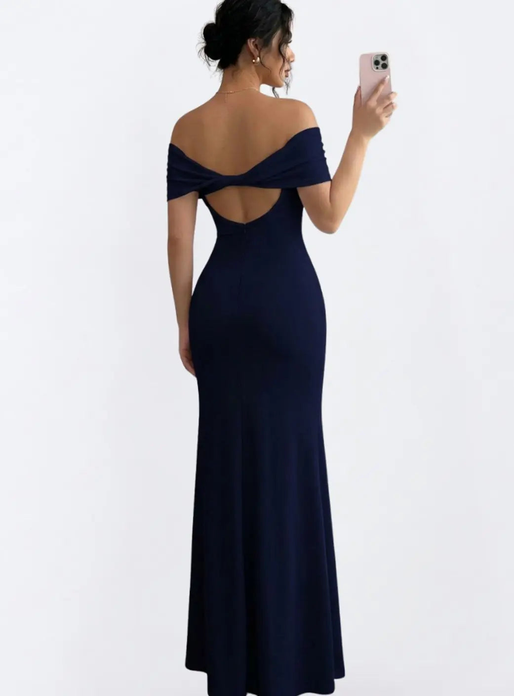 Women's Off-Shoulder Bodycon Maxi Cocktail Dress Twist Back