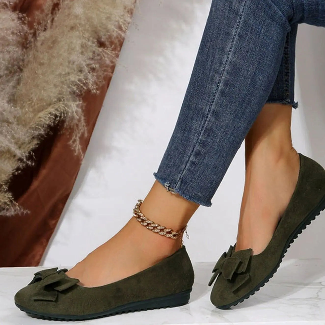 Women's Orthopaedic Bow-Detail Slip-On Comfort Shoes
