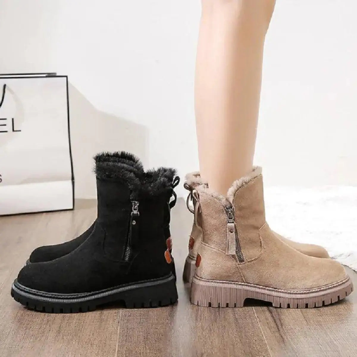 Women's Orthopedic Fur-Lined Zip-Up Ankle Boots