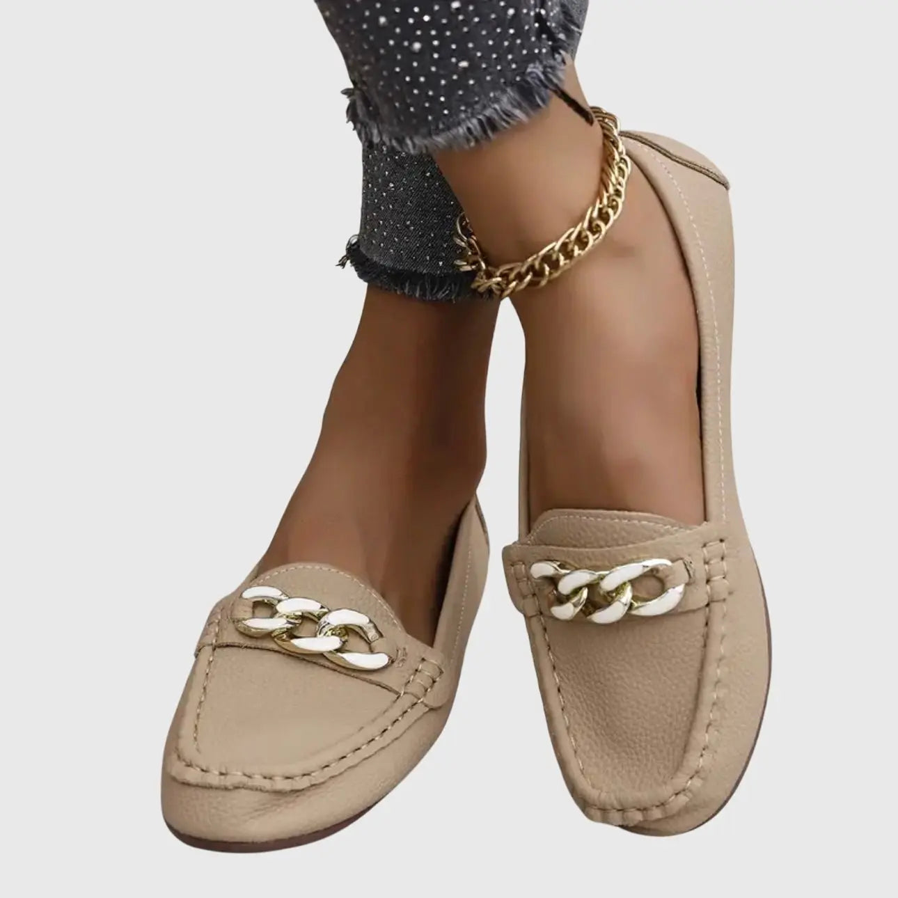 Women's Orthopedic Loafers Chain Detail Slip-On Comfort