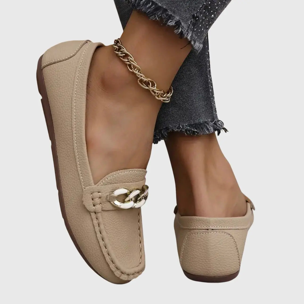 Women's Orthopedic Loafers Chain Detail Slip-On Comfort