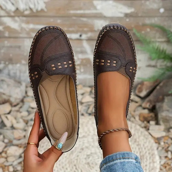 Women's Orthopedic Loafers Slip-On Comfort Breathable - Coffee