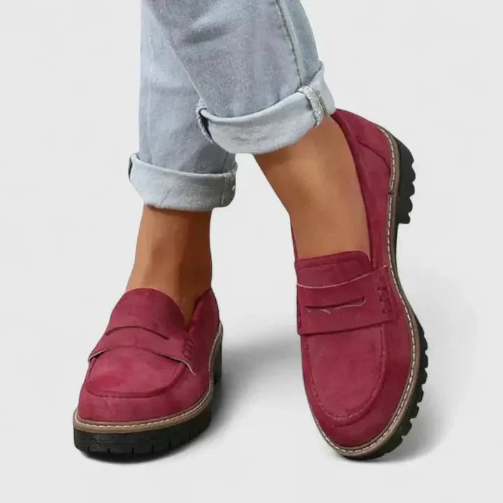 Women's Orthopedic Loafers Slip-On Comfort Cushioned - Red