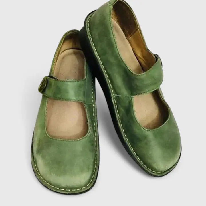 Women's Orthopedic Mary Jane Shoes Adjustable Strap Comfort - Green