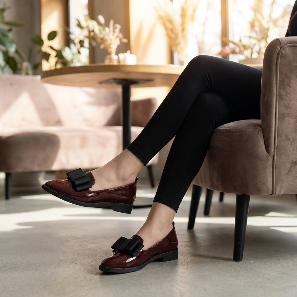 Women's Orthopedic Pointed Toe Loafers Patent Leather