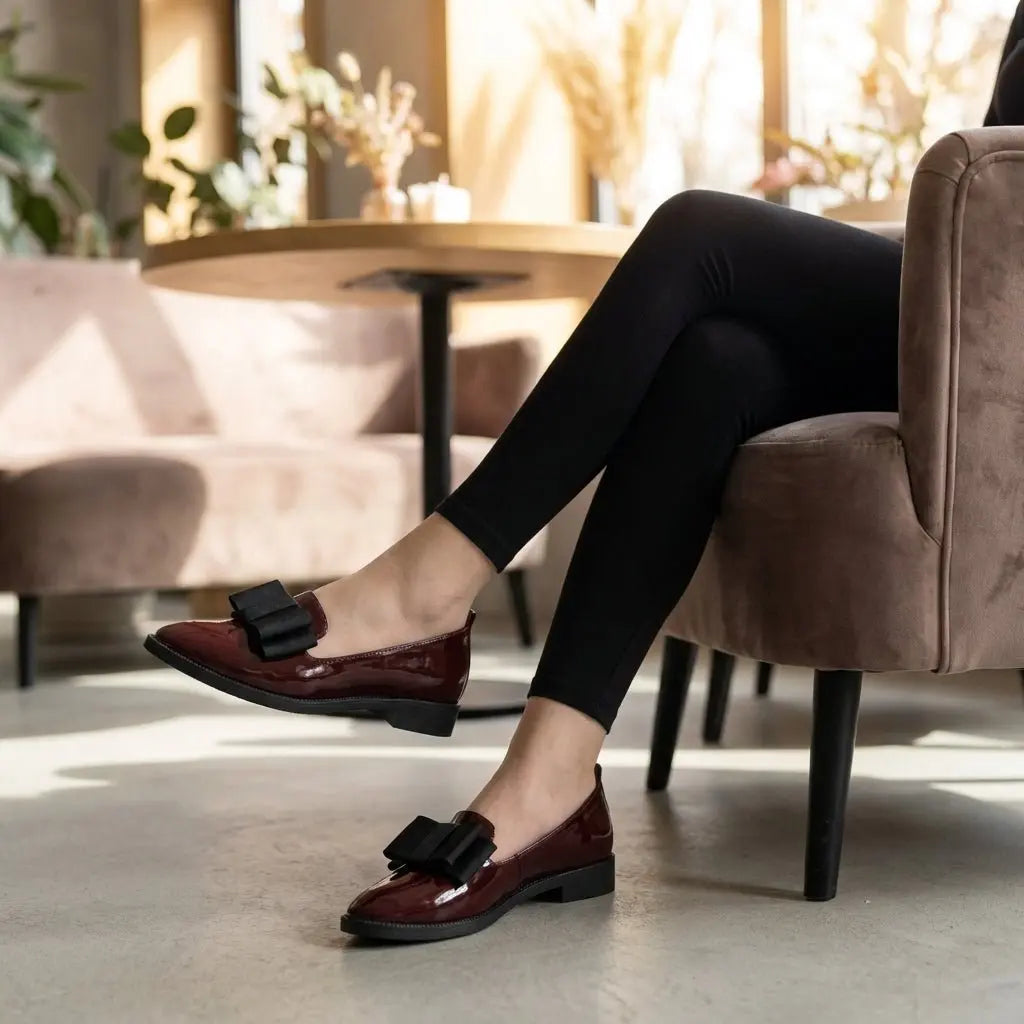 Women's Orthopedic Pointed Toe Loafers Patent Leather