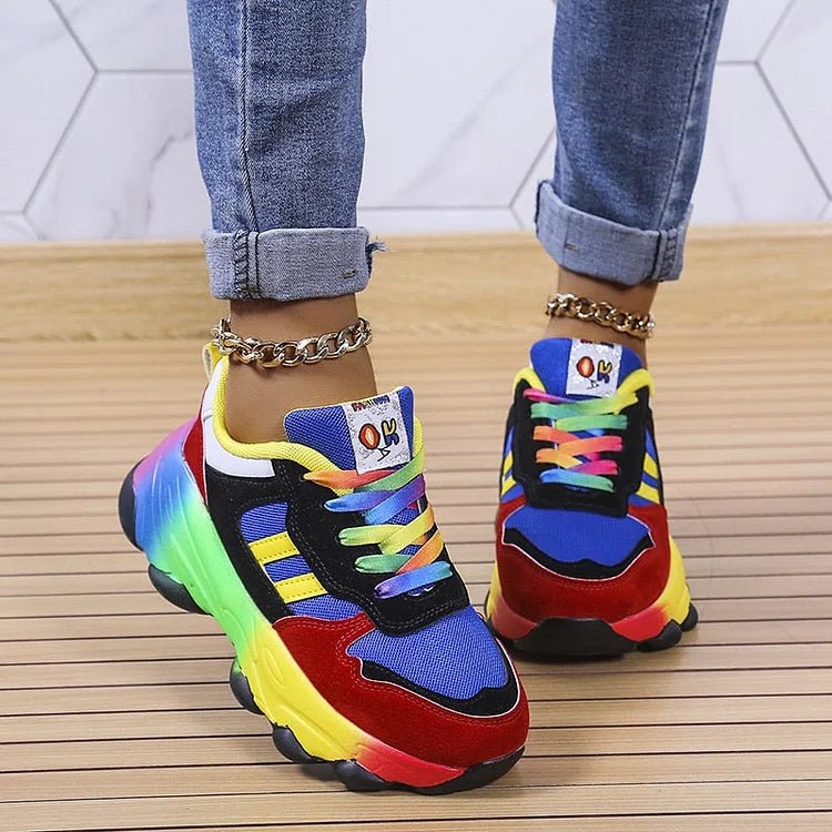 Women's Orthopedic Rainbow Trainers Lightweight Comfort