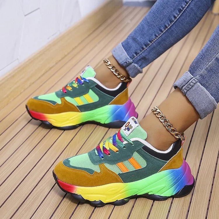 Women's Orthopedic Rainbow Trainers Lightweight Comfort