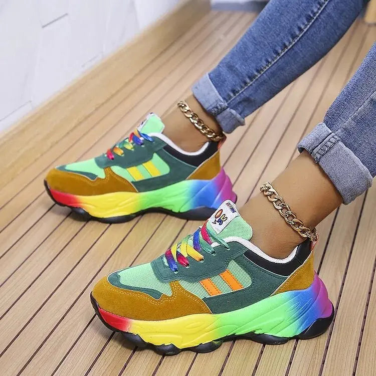 Women's Orthopedic Rainbow Trainers Lightweight Comfort