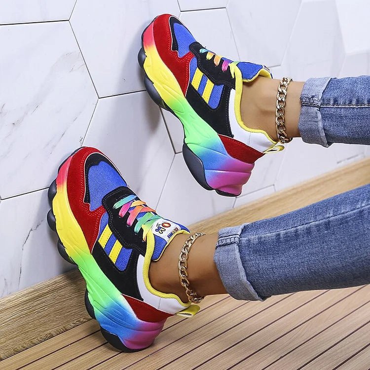 Women's Orthopedic Rainbow Trainers Lightweight Comfort