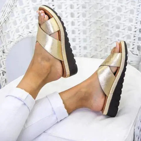Women's Orthopedic Sandals Cross Strap Comfort Sole