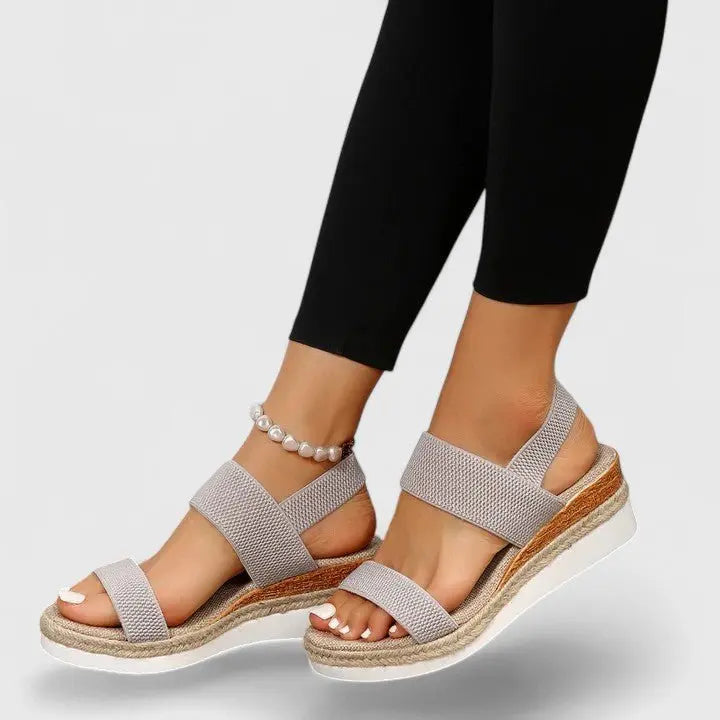 Women's Orthopedic Sandals Espadrille Wedge Platform - Gray