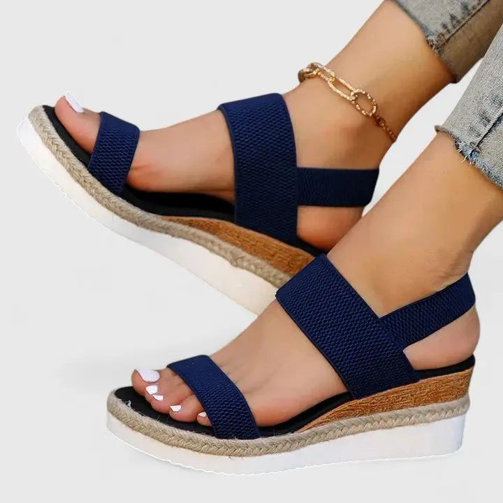Women's Orthopedic Sandals Espadrille Wedge Platform - Blue