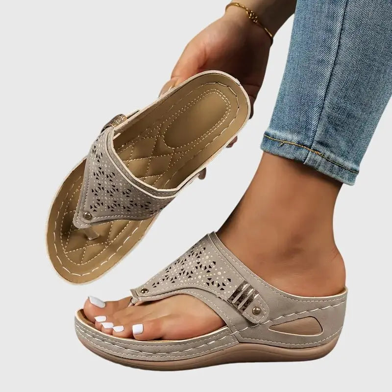 Women's Orthopedic Sandals Slip-On Wedge Toe-Post