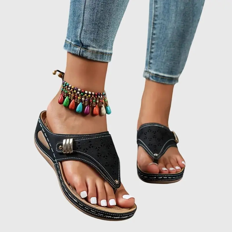 Women's Orthopedic Sandals Slip-On Wedge Toe-Post