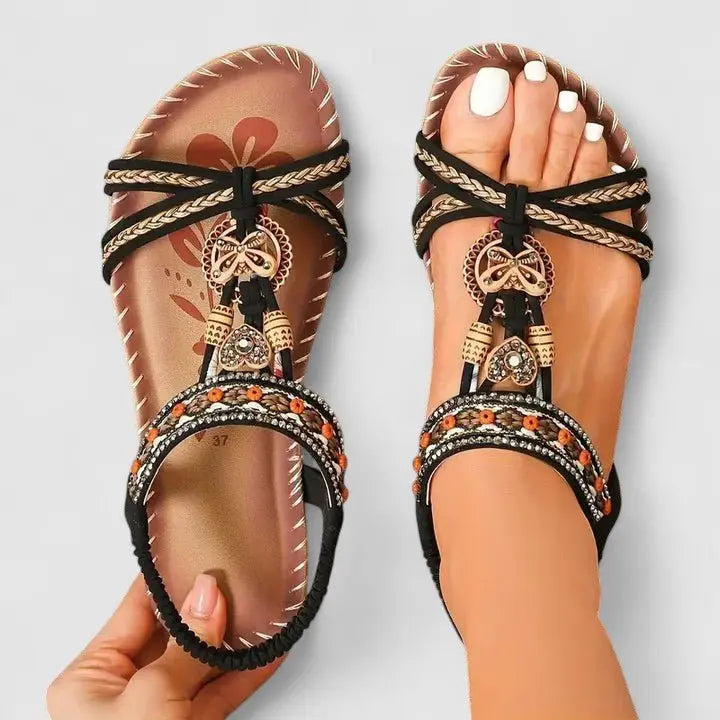 Women's Orthopedic Sandals Strappy Embroidered Comfort