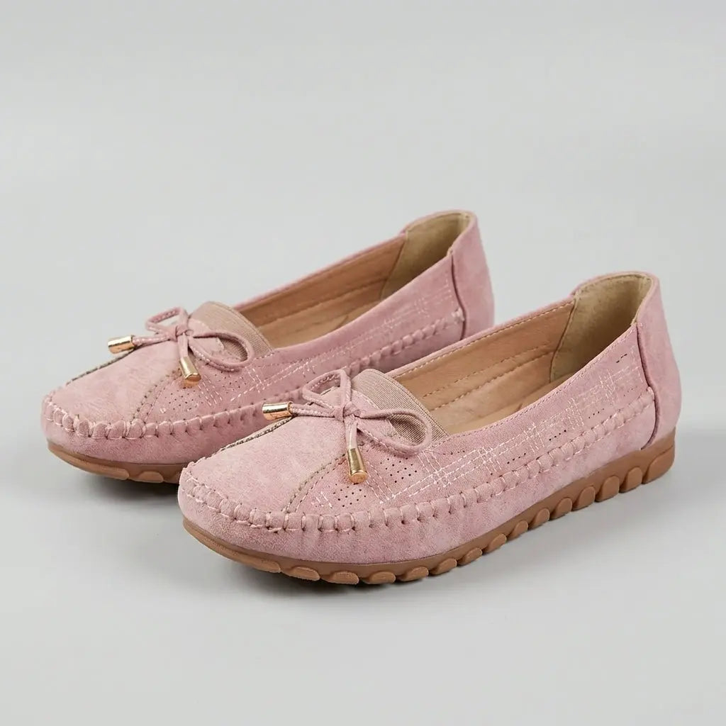 Women's Orthopedic Slip-On Bow Loafers Perforated