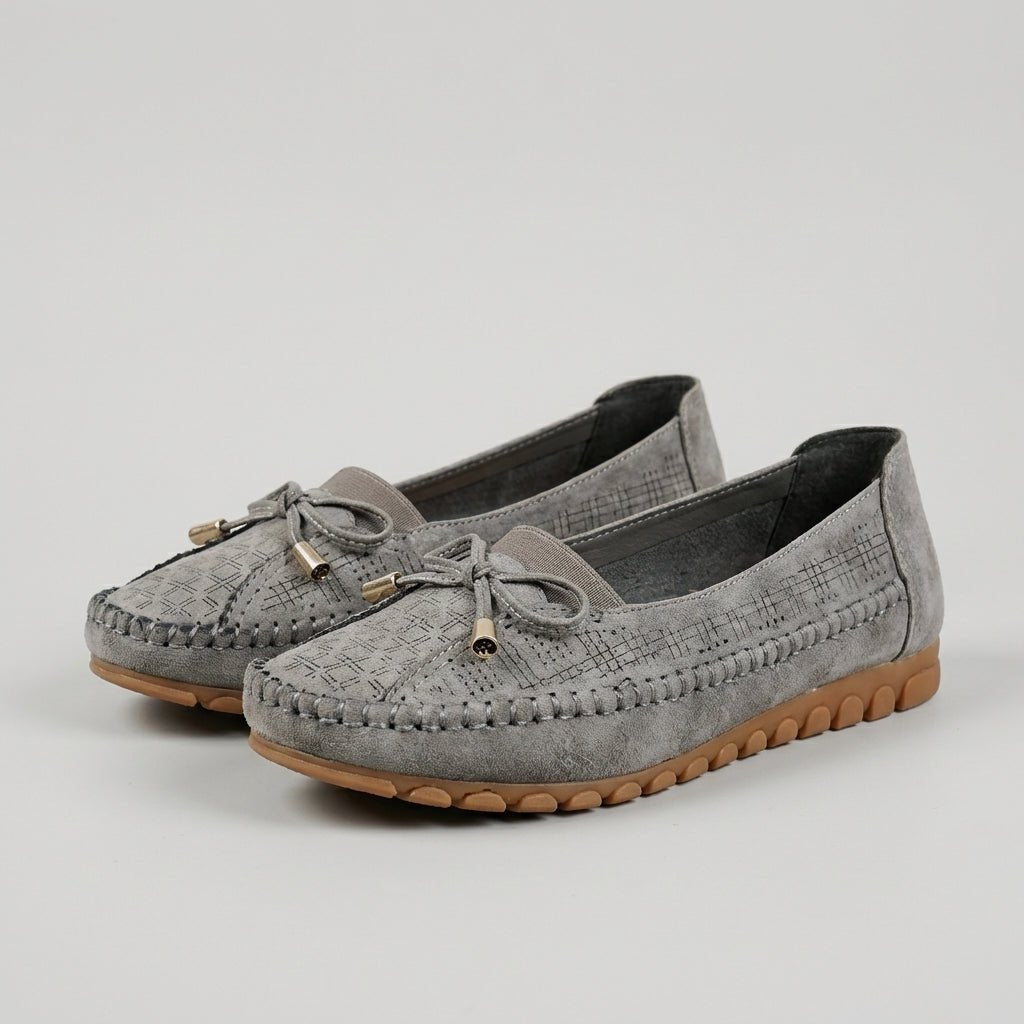 Women's Orthopedic Slip-On Bow Loafers Perforated