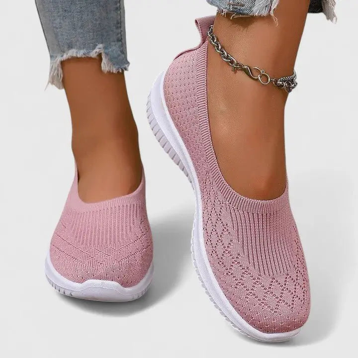 Women's Orthopedic Slip-On Trainers Breathable Knit - Pink