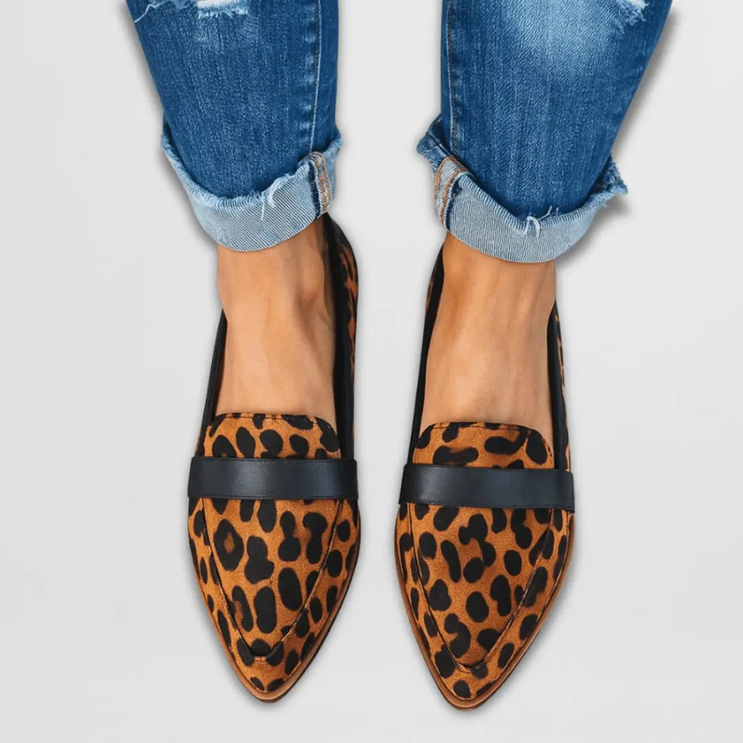 Women's Orthopedic Suede Loafers Slip-On Comfort - Leopard