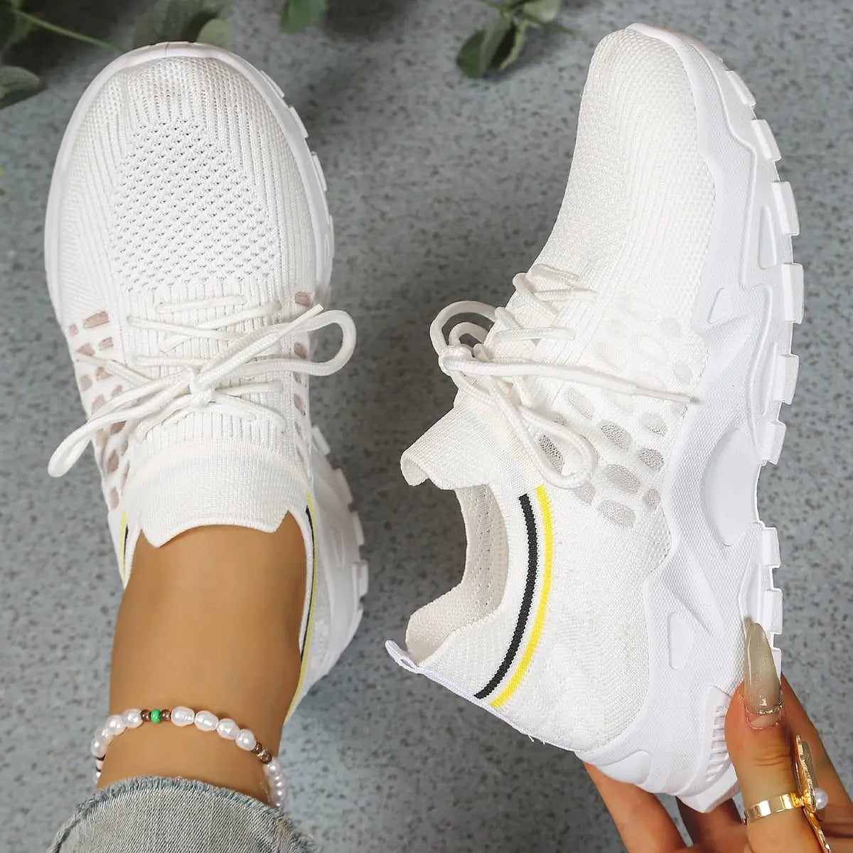 Women's Orthopedic Trainers Mesh Breathable Comfort Walking - White