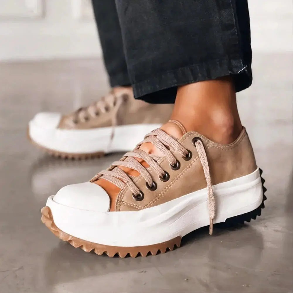 Women's Orthopedic Trainers Platform Sole Comfort Casual - Beige