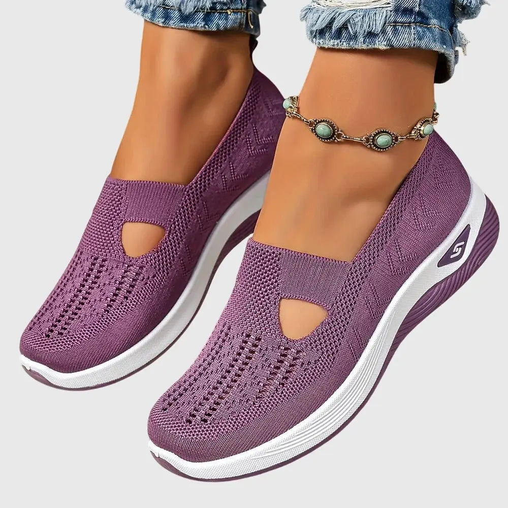 Women's Orthopedic Trainers Slip-On Breathable Mesh Comfort - Purple
