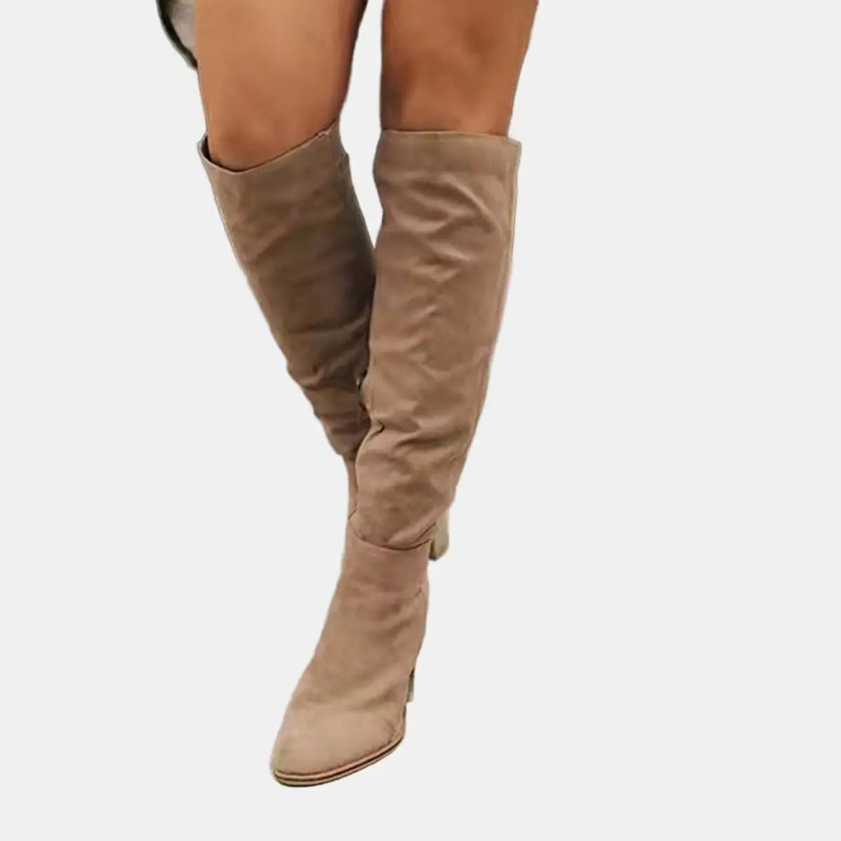 Women's Over-the-Knee Block Heel Ankle Boots Suede
