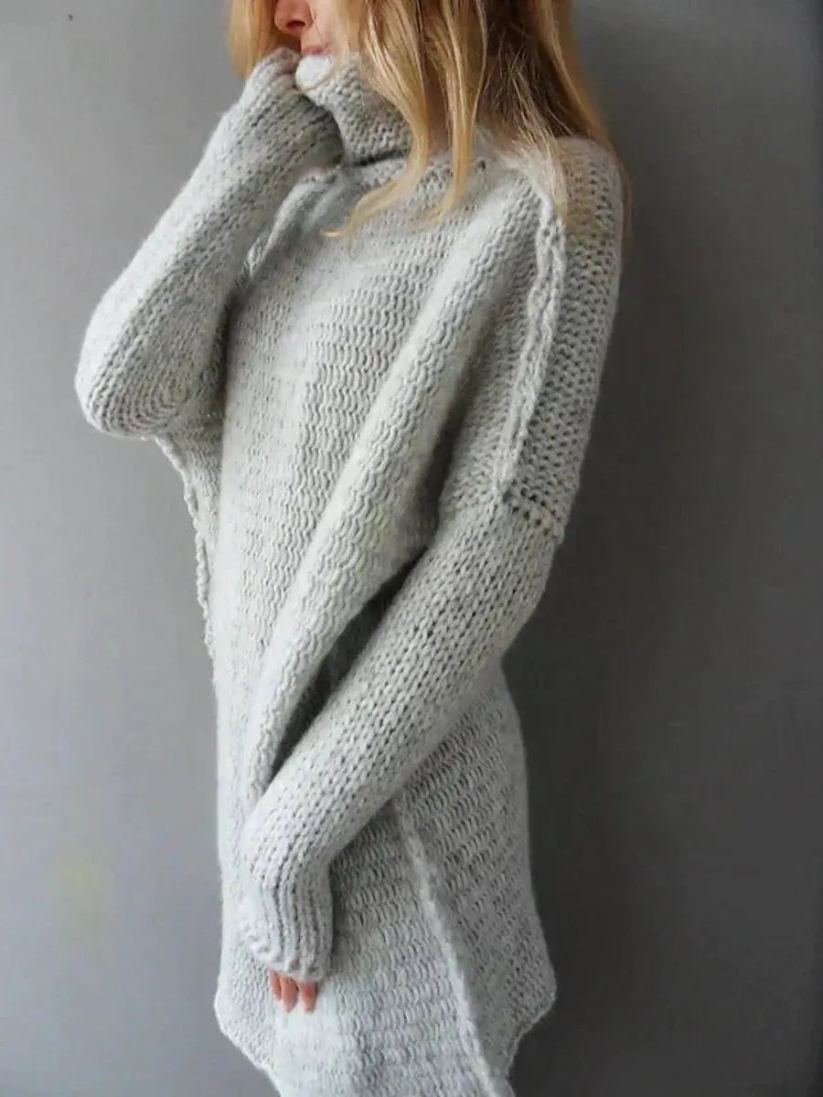 Women's Oversized Chunky Knit Turtleneck Sweater Jumper