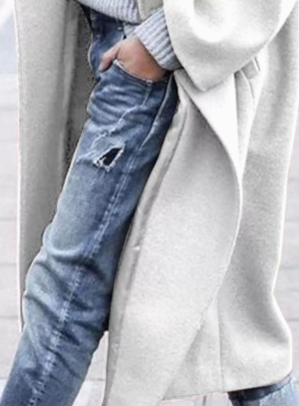 Women's Oversized Long Wool Coat Single-Breasted Winter Coat