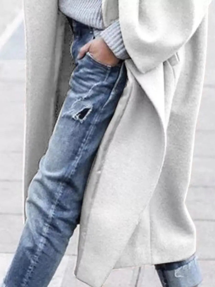Women's Oversized Long Wool-Look Winter Coat Jacket