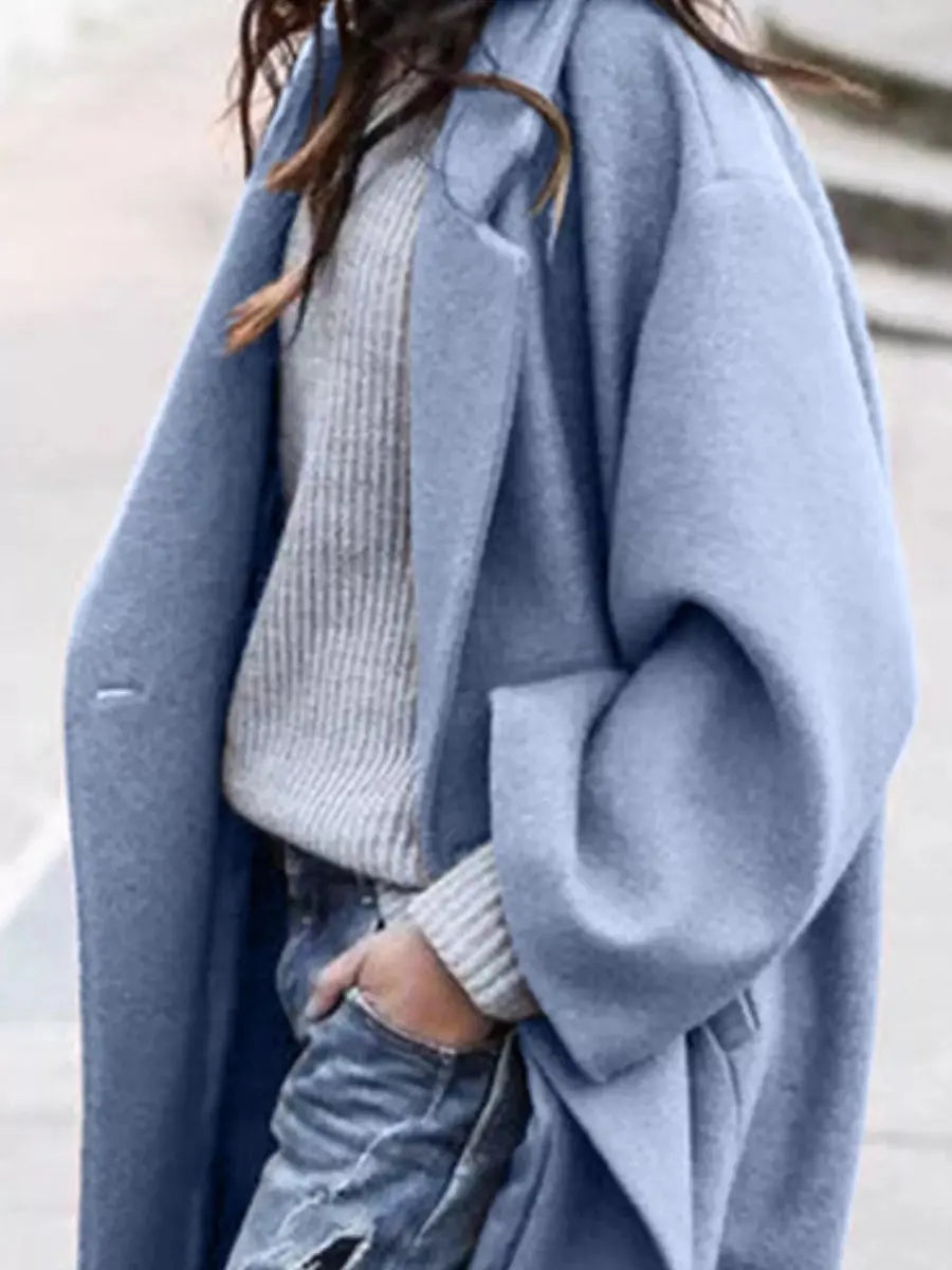 Women's Oversized Long Wool-Look Winter Coat Jacket