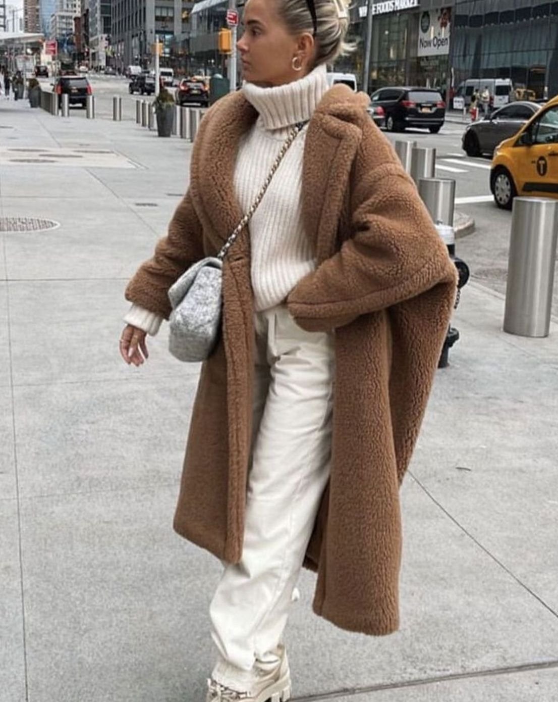 Women's Oversized Teddy Faux Fur Long Winter Coat