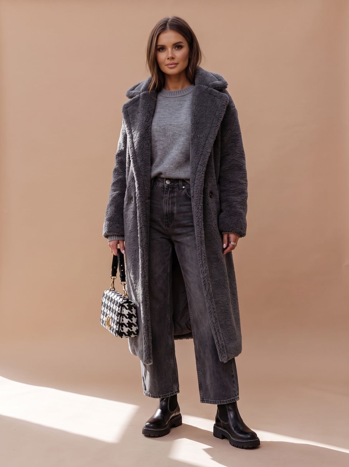Women's Oversized Teddy Faux Fur Long Winter Coat