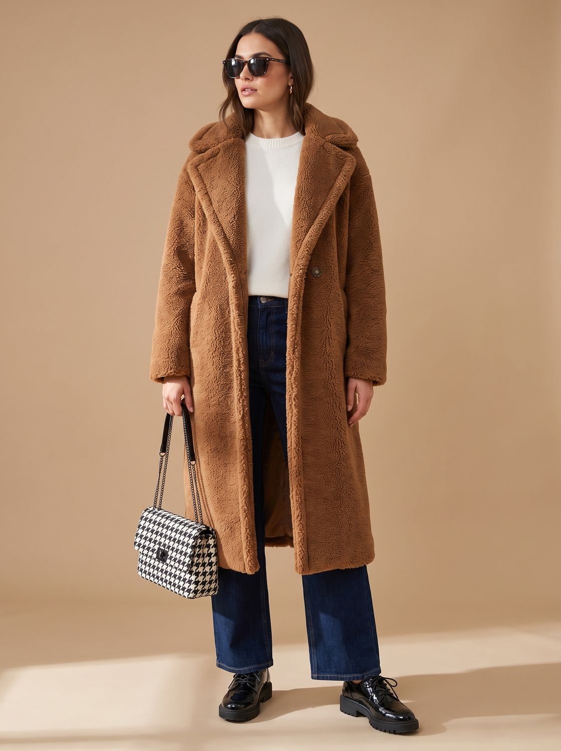 Women's Oversized Teddy Faux Fur Long Winter Coat