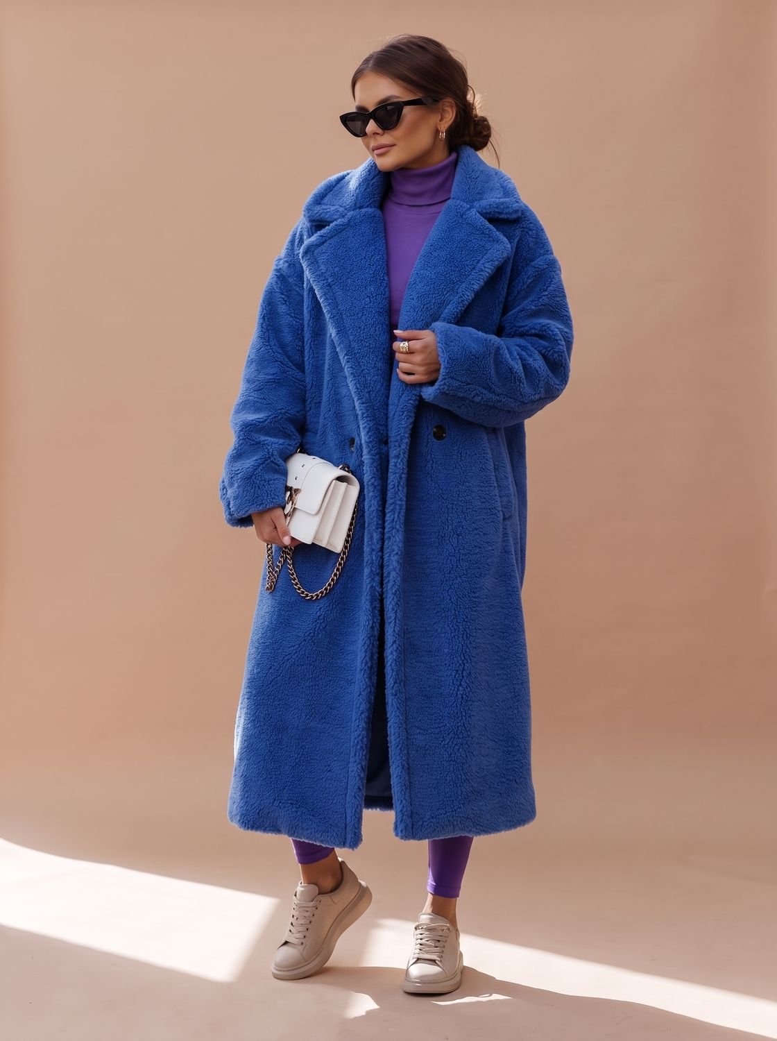 Women's Oversized Teddy Faux Fur Long Winter Coat