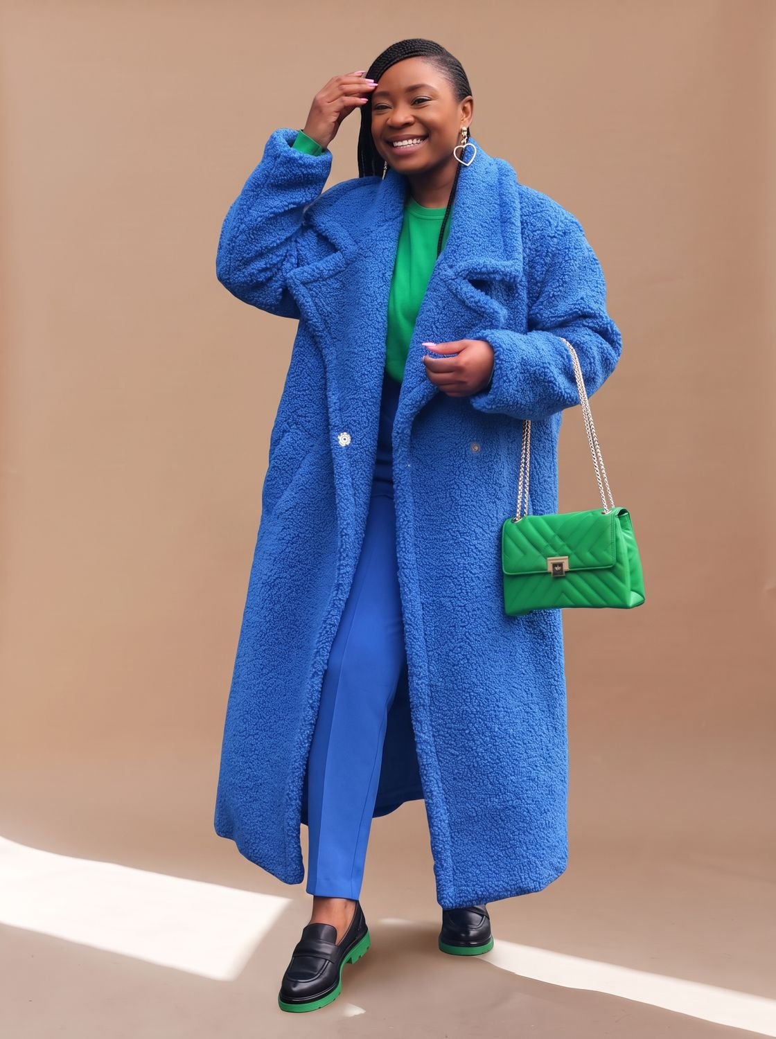Women's Oversized Teddy Faux Fur Long Winter Coat