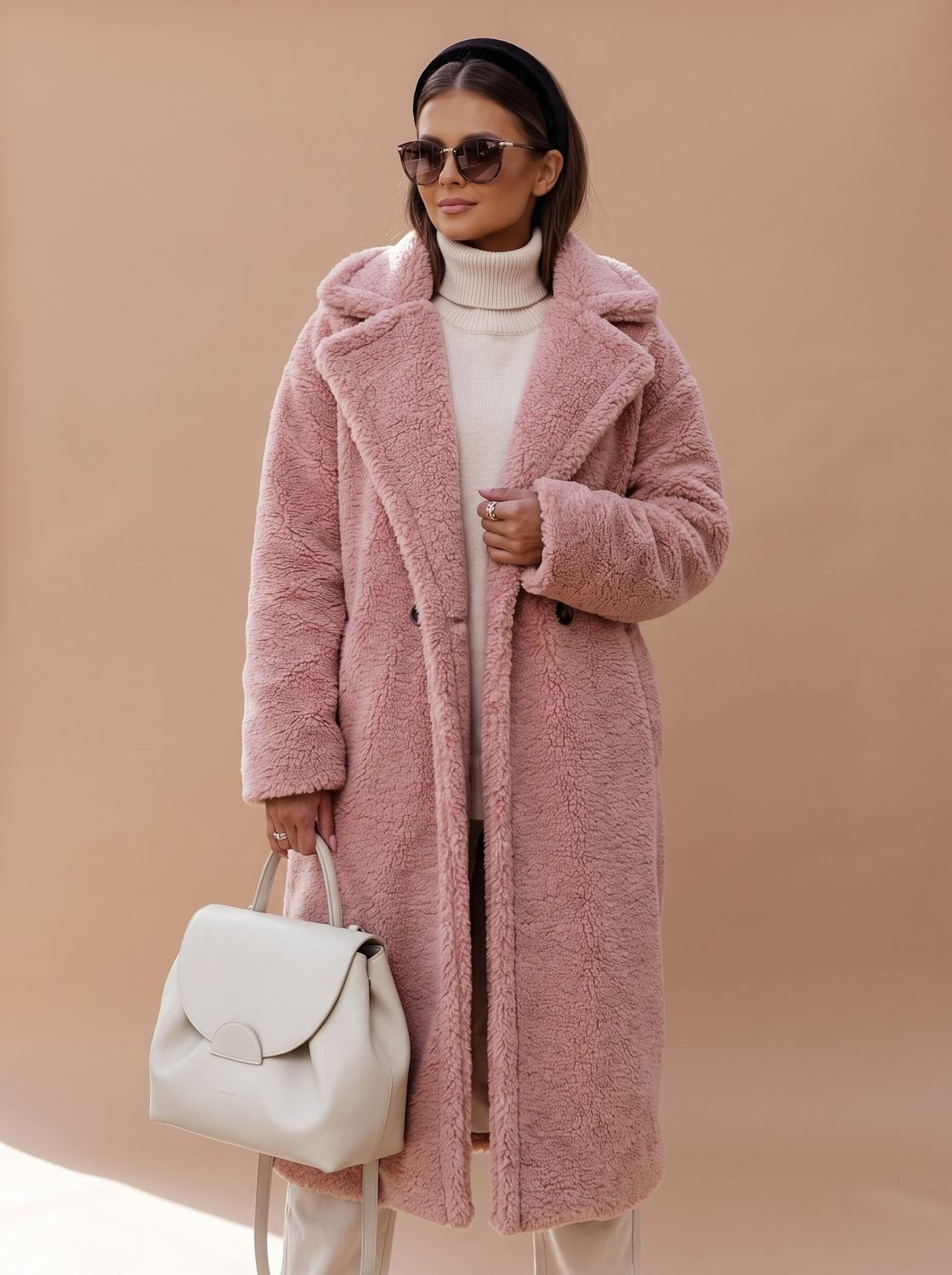 Women's Oversized Teddy Faux Fur Long Winter Coat