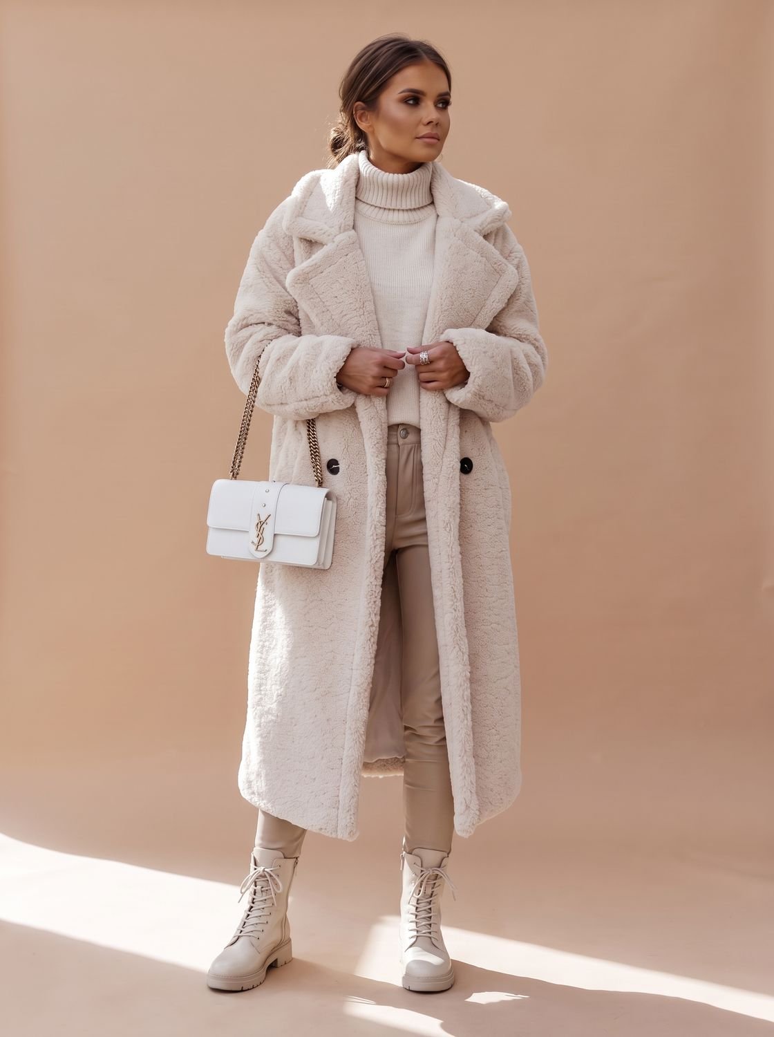 Women's Oversized Teddy Faux Fur Long Winter Coat