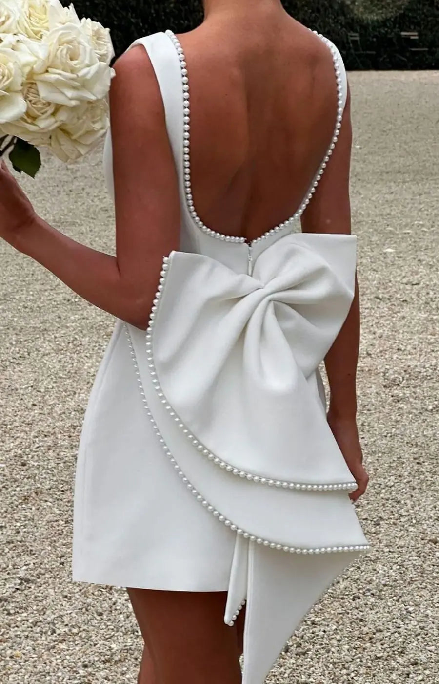 Women's Pearl Trim Sleeveless A-Line Mini Dress