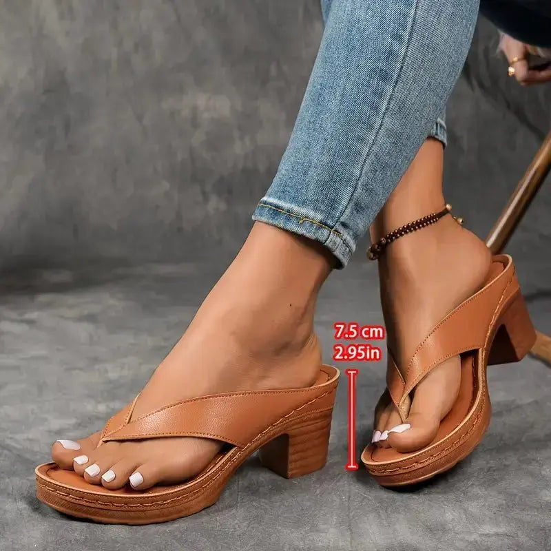 Women's Platform Flip Flops Orthopedic Thong Sandals