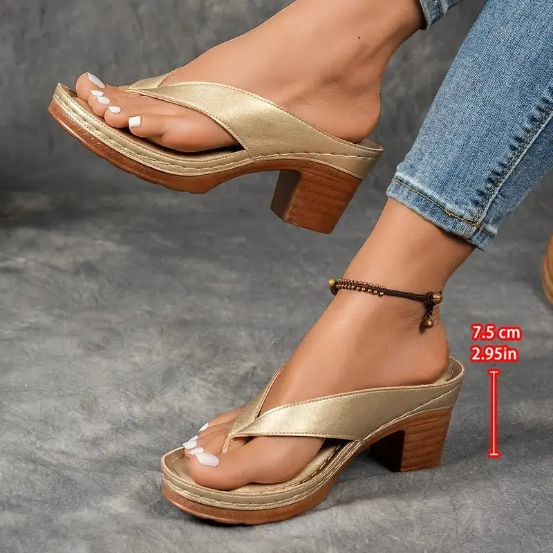 Women's Platform Flip Flops Orthopedic Thong Sandals